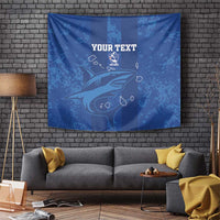 Custom Cape Verde Football Tapestry Go Champions Tubaroes Azuis - Wonder Print Shop