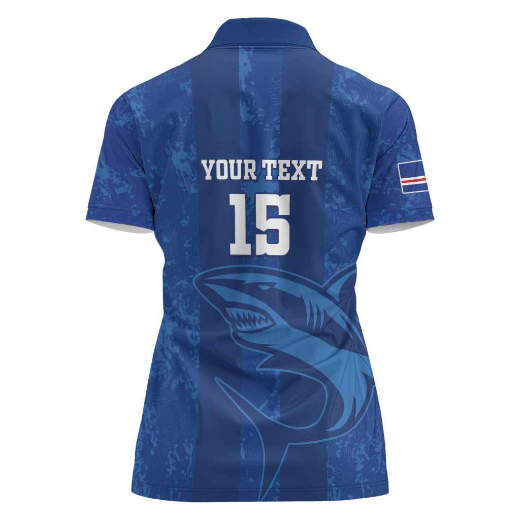 Custom Cape Verde Football Women Polo Shirt Go Champions Tubaroes Azuis - Wonder Print Shop