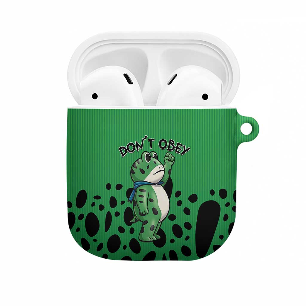 Don't Obey Portland Frog Protest AirPods Case Anti-Fascism - Wonder Print Shop
