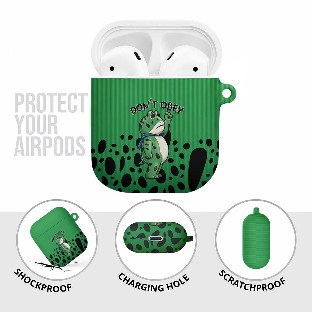 Don't Obey Portland Frog Protest AirPods Case Anti-Fascism - Wonder Print Shop