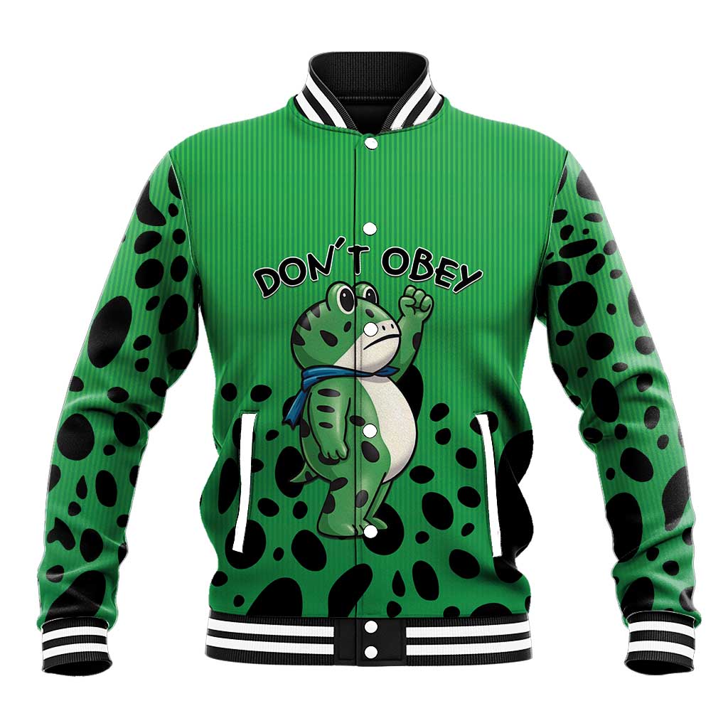 Don't Obey Portland Frog Protest Baseball Jacket Anti-Fascism - Wonder Print Shop