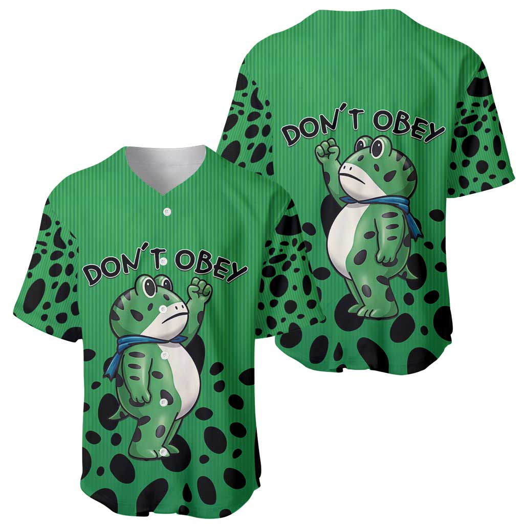Don't Obey Portland Frog Protest Baseball Jersey Anti-Fascism - Wonder Print Shop