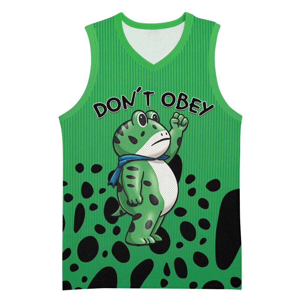 Don't Obey Portland Frog Protest Basketball Jersey Anti-Fascism - Wonder Print Shop