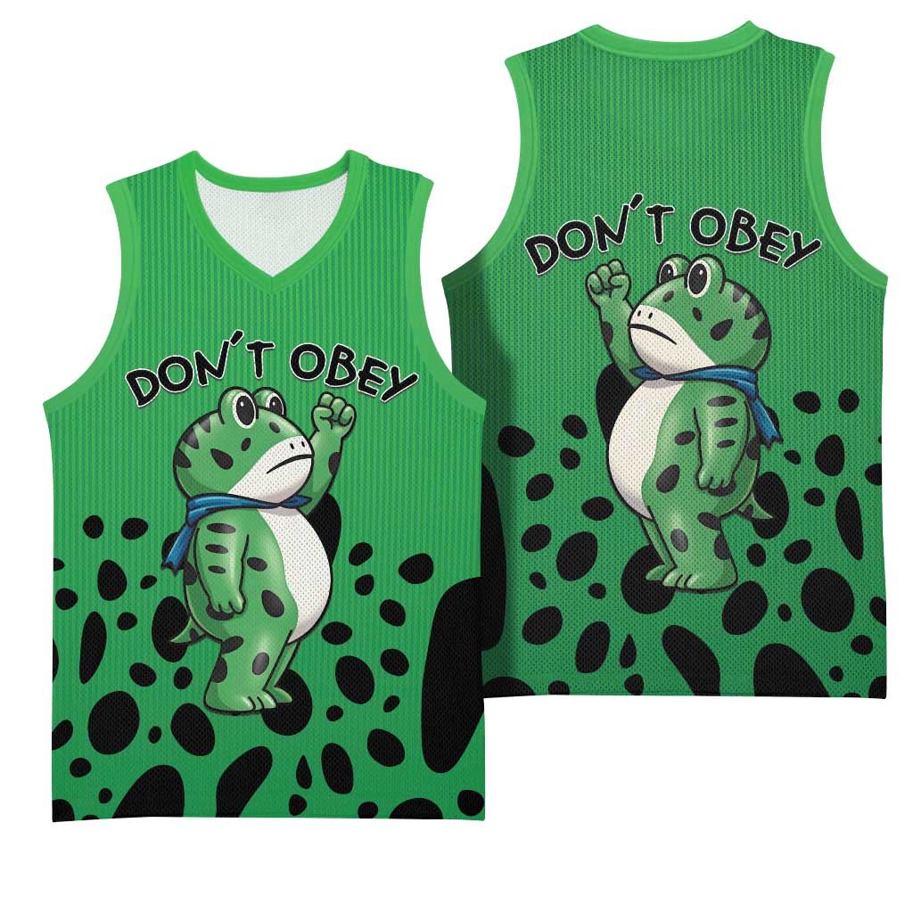 Don't Obey Portland Frog Protest Basketball Jersey Anti-Fascism - Wonder Print Shop