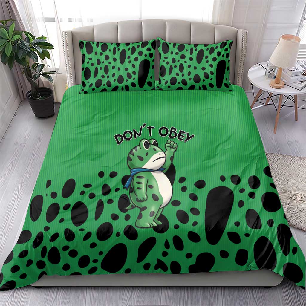 Don't Obey Portland Frog Protest Bedding Set Anti-Fascism - Wonder Print Shop