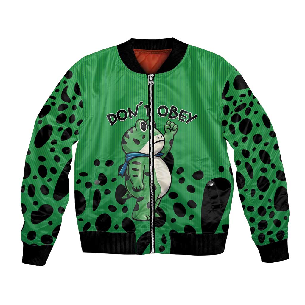 Don't Obey Portland Frog Protest Bomber Jacket Anti-Fascism - Wonder Print Shop