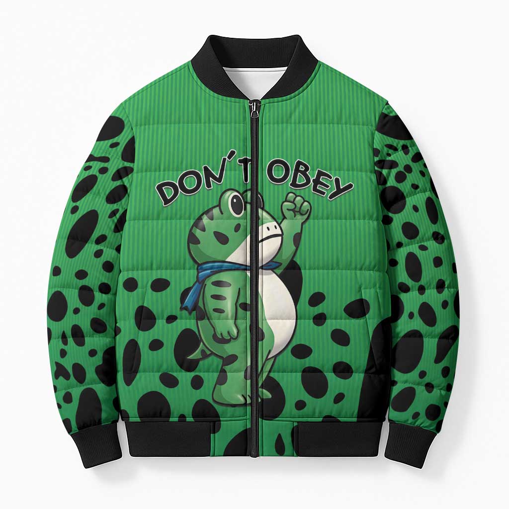 Don't Obey Portland Frog Protest Bomber Puffer Jacket Anti-Fascism - Wonder Print Shop