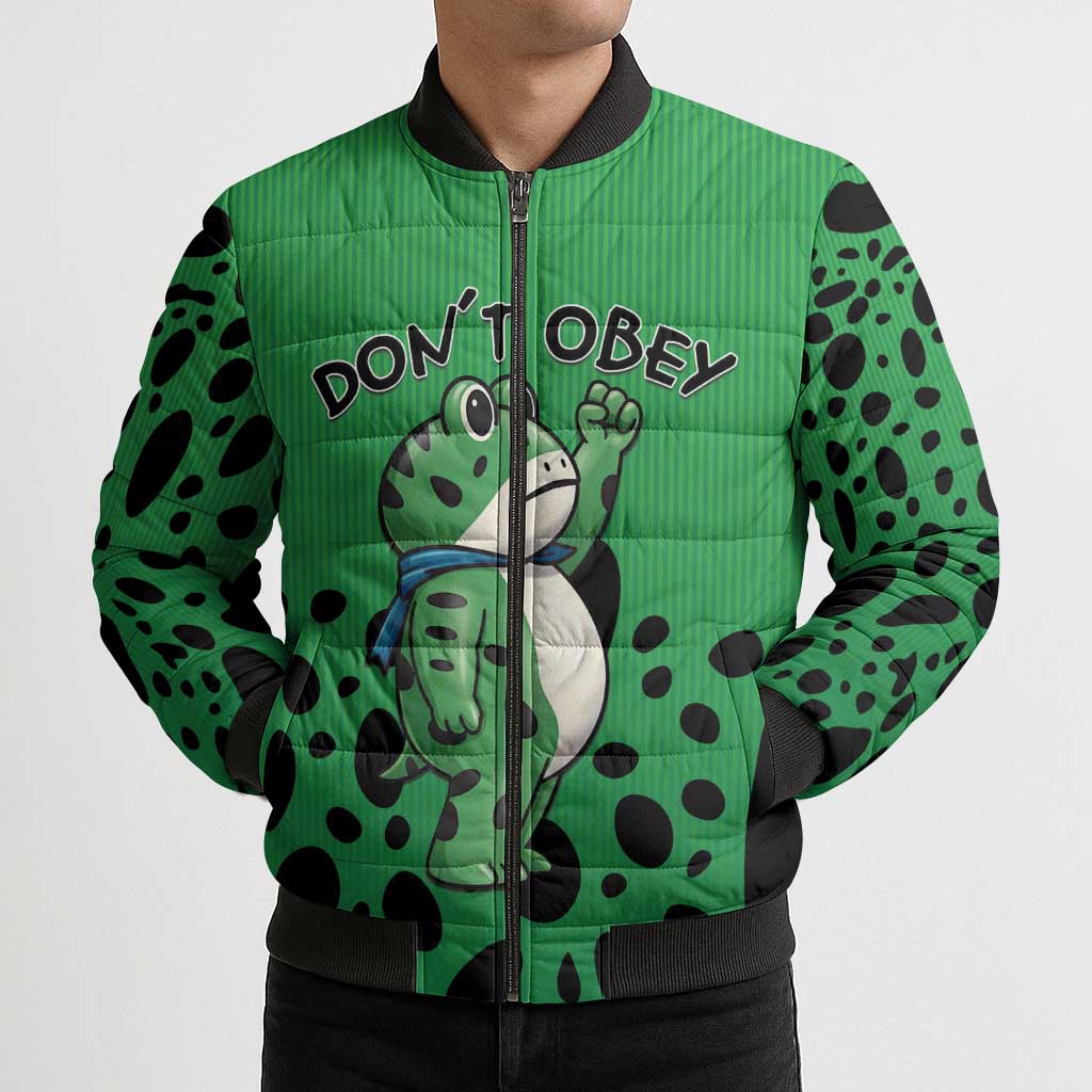 Don't Obey Portland Frog Protest Bomber Puffer Jacket Anti-Fascism - Wonder Print Shop