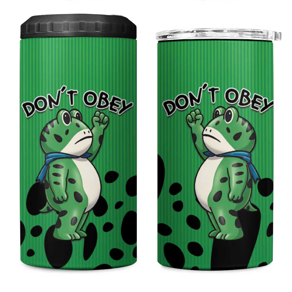 Don't Obey Portland Frog Protest 4 in 1 Can Cooler Tumbler Anti-Fascism - Wonder Print Shop