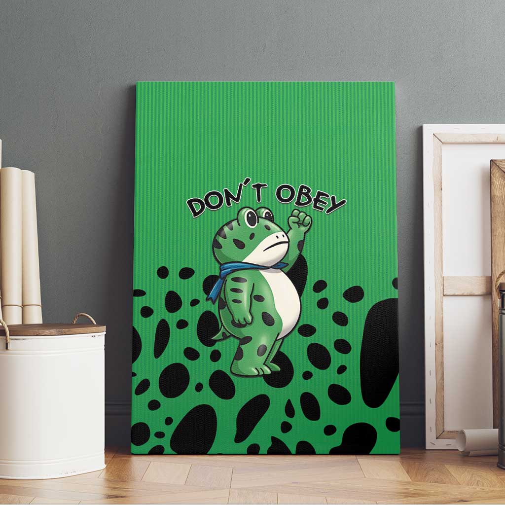 Don't Obey Portland Frog Protest Canvas Wall Art Anti-Fascism - Wonder Print Shop