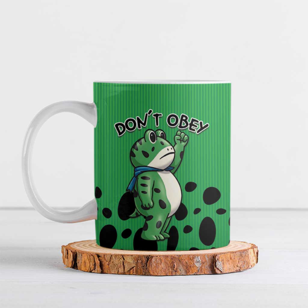 Don't Obey Portland Frog Protest Ceramic Mug Anti-Fascism - Wonder Print Shop