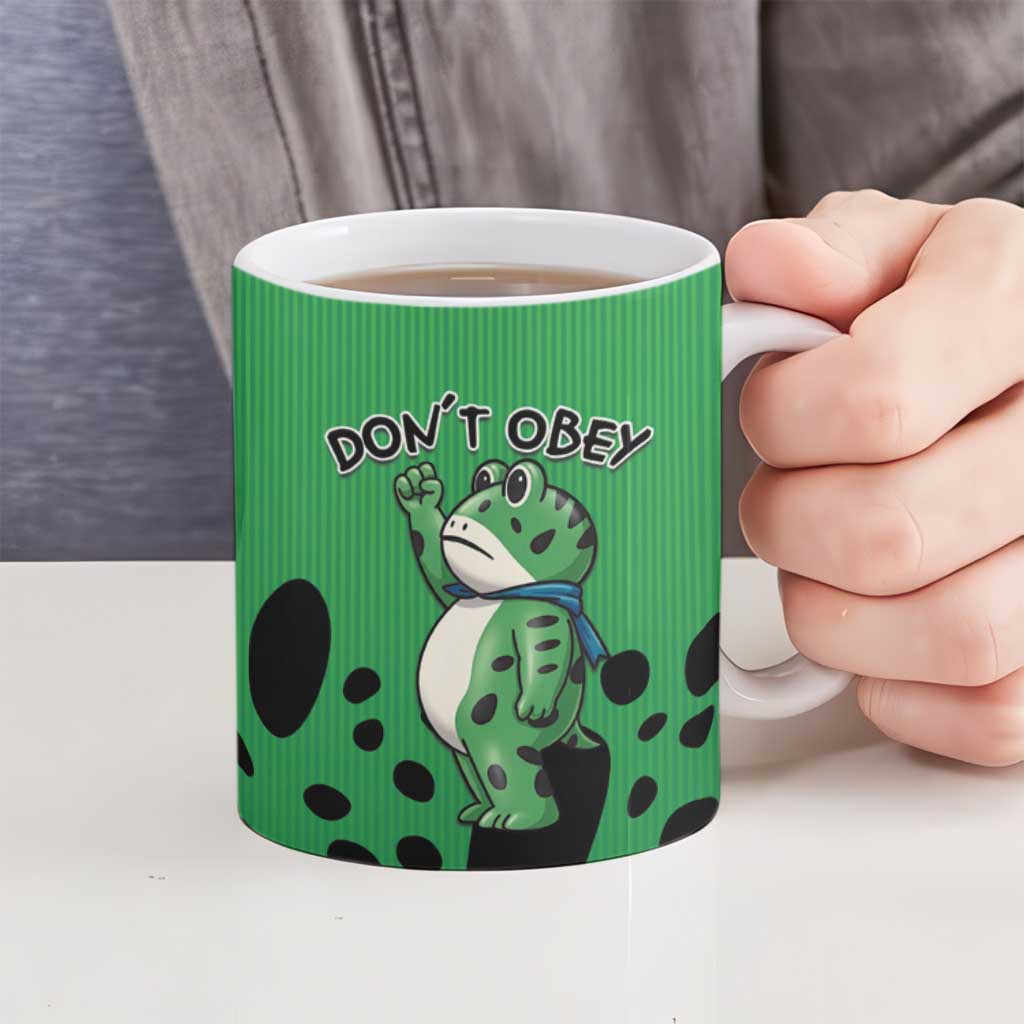 Don't Obey Portland Frog Protest Ceramic Mug Anti-Fascism - Wonder Print Shop