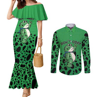Don't Obey Portland Frog Protest Couples Matching Mermaid Dress and Long Sleeve Button Shirt Anti-Fascism - Wonder Print Shop