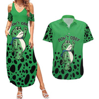 Don't Obey Portland Frog Protest Couples Matching Summer Maxi Dress and Hawaiian Shirt Anti-Fascism - Wonder Print Shop