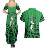 Don't Obey Portland Frog Protest Couples Matching Summer Maxi Dress and Hawaiian Shirt Anti-Fascism - Wonder Print Shop
