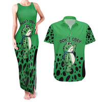 Don't Obey Portland Frog Protest Couples Matching Tank Maxi Dress and Hawaiian Shirt Anti-Fascism - Wonder Print Shop