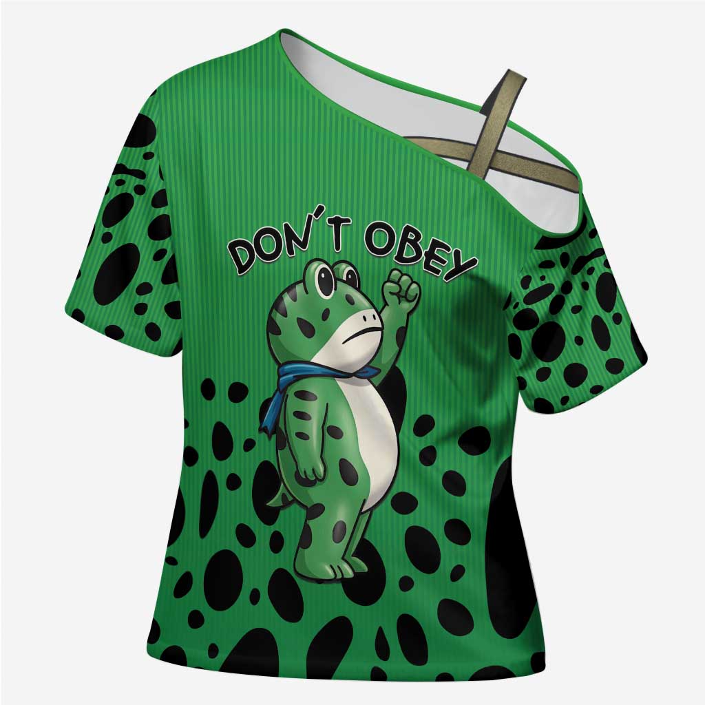 Don't Obey Portland Frog Protest Cross Shoulder Shirt Anti-Fascism - Wonder Print Shop