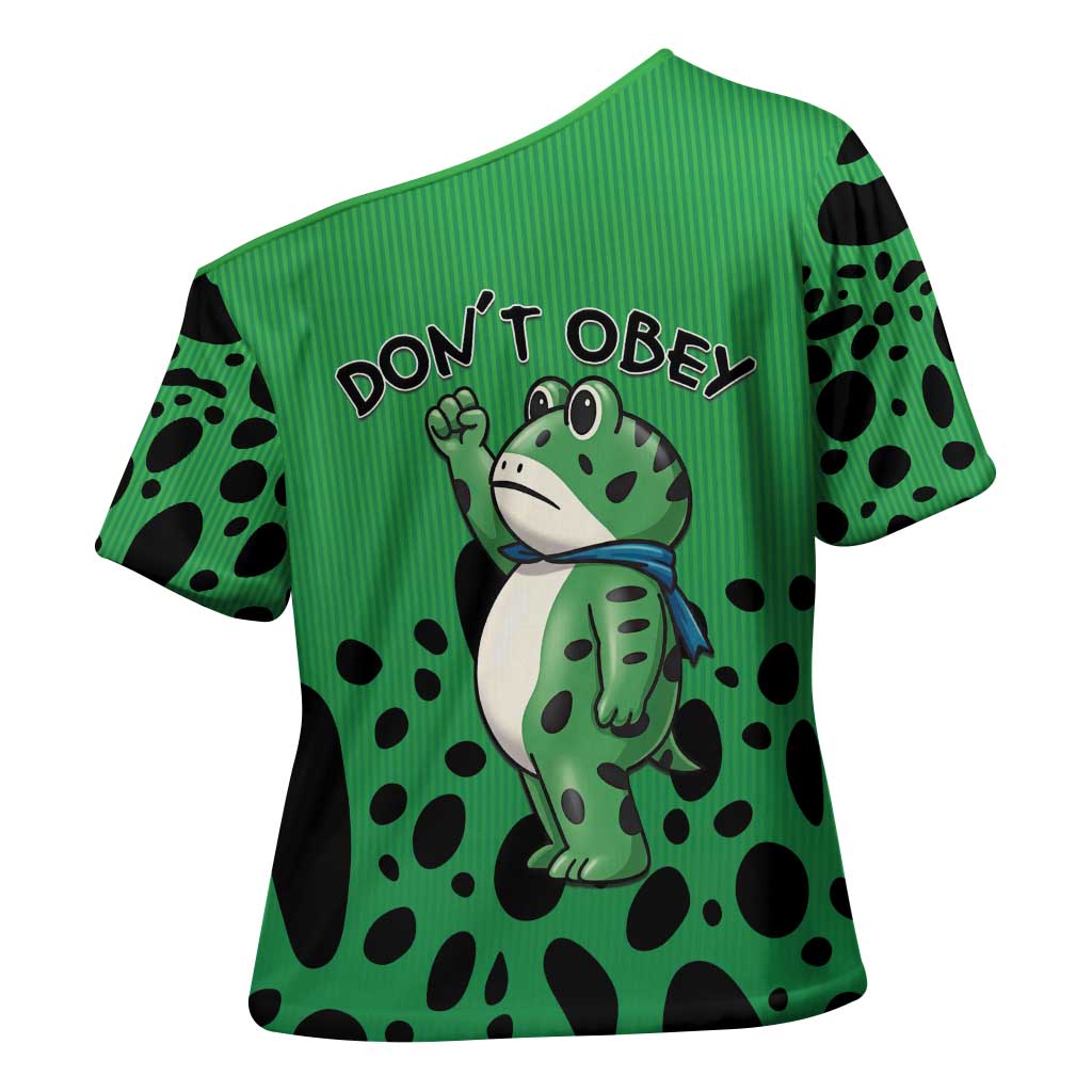 Don't Obey Portland Frog Protest Cross Shoulder Shirt Anti-Fascism - Wonder Print Shop