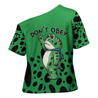 Don't Obey Portland Frog Protest Cross Shoulder Shirt Anti-Fascism - Wonder Print Shop