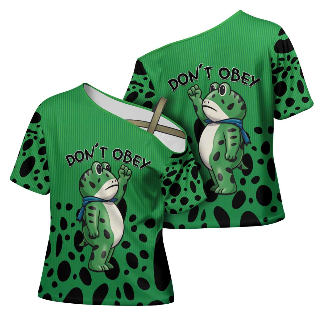 Don't Obey Portland Frog Protest Cross Shoulder Shirt Anti-Fascism - Wonder Print Shop