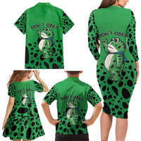 Don't Obey Portland Frog Protest Family Matching Long Sleeve Bodycon Dress and Hawaiian Shirt Anti-Fascism - Wonder Print Shop