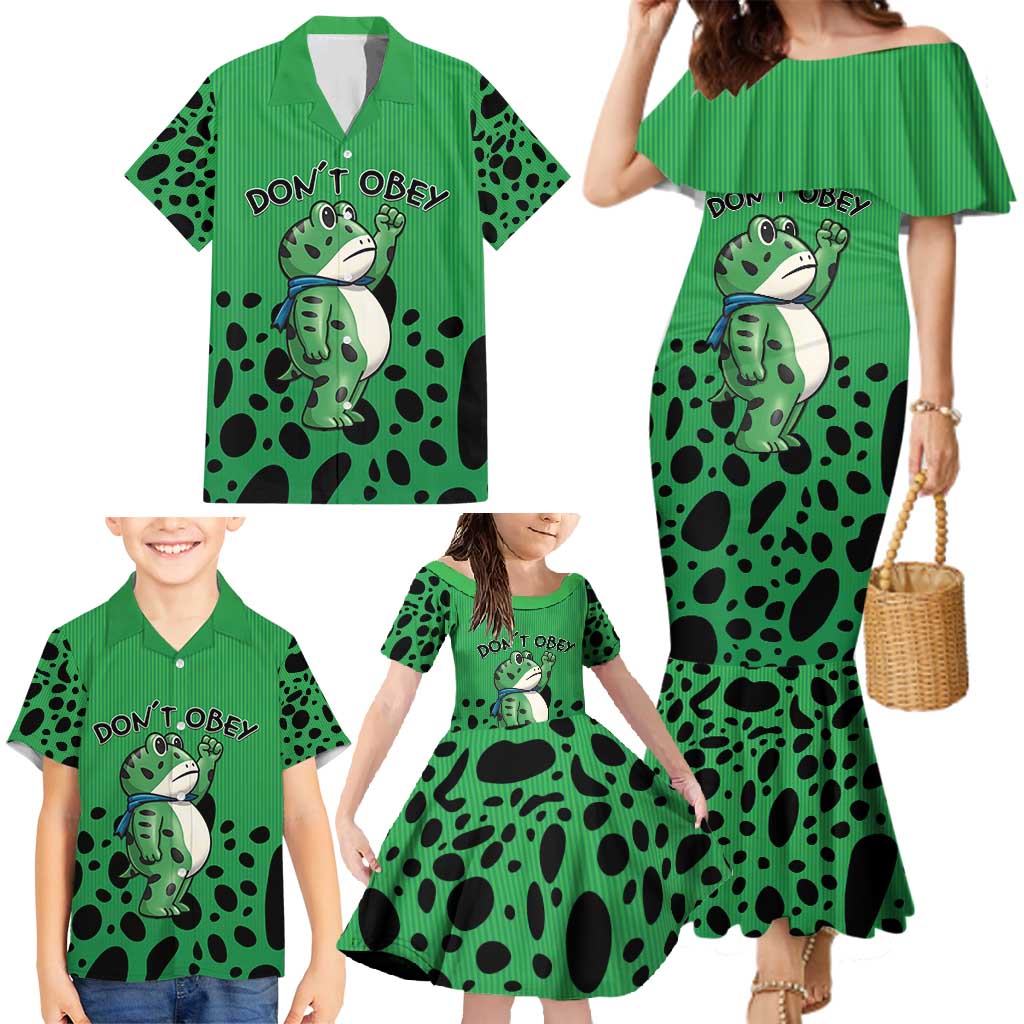 Don't Obey Portland Frog Protest Family Matching Mermaid Dress and Hawaiian Shirt Anti-Fascism - Wonder Print Shop