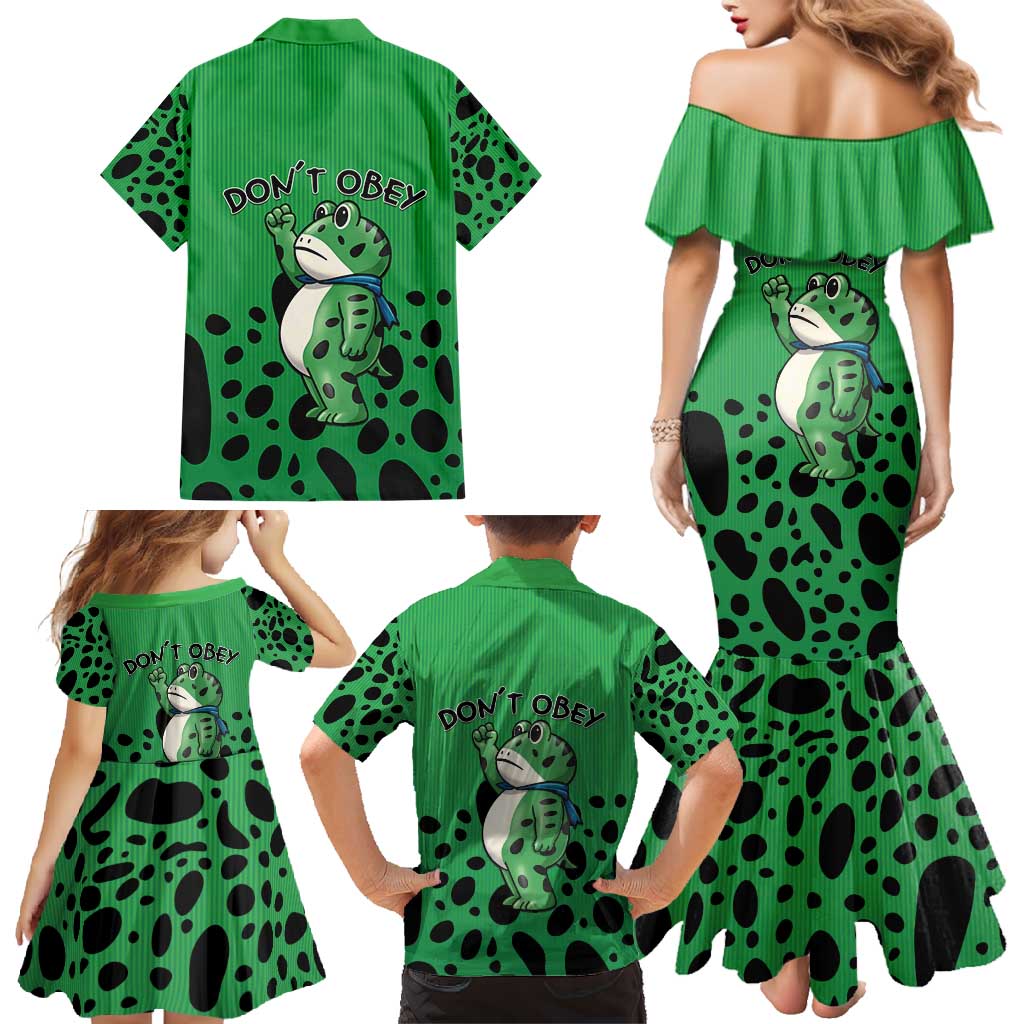 Don't Obey Portland Frog Protest Family Matching Mermaid Dress and Hawaiian Shirt Anti-Fascism - Wonder Print Shop