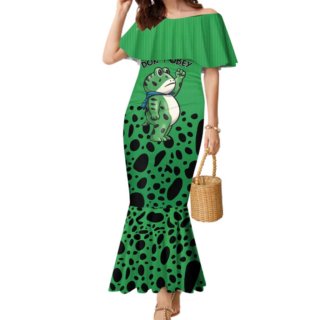 Don't Obey Portland Frog Protest Family Matching Mermaid Dress and Hawaiian Shirt Anti-Fascism - Wonder Print Shop