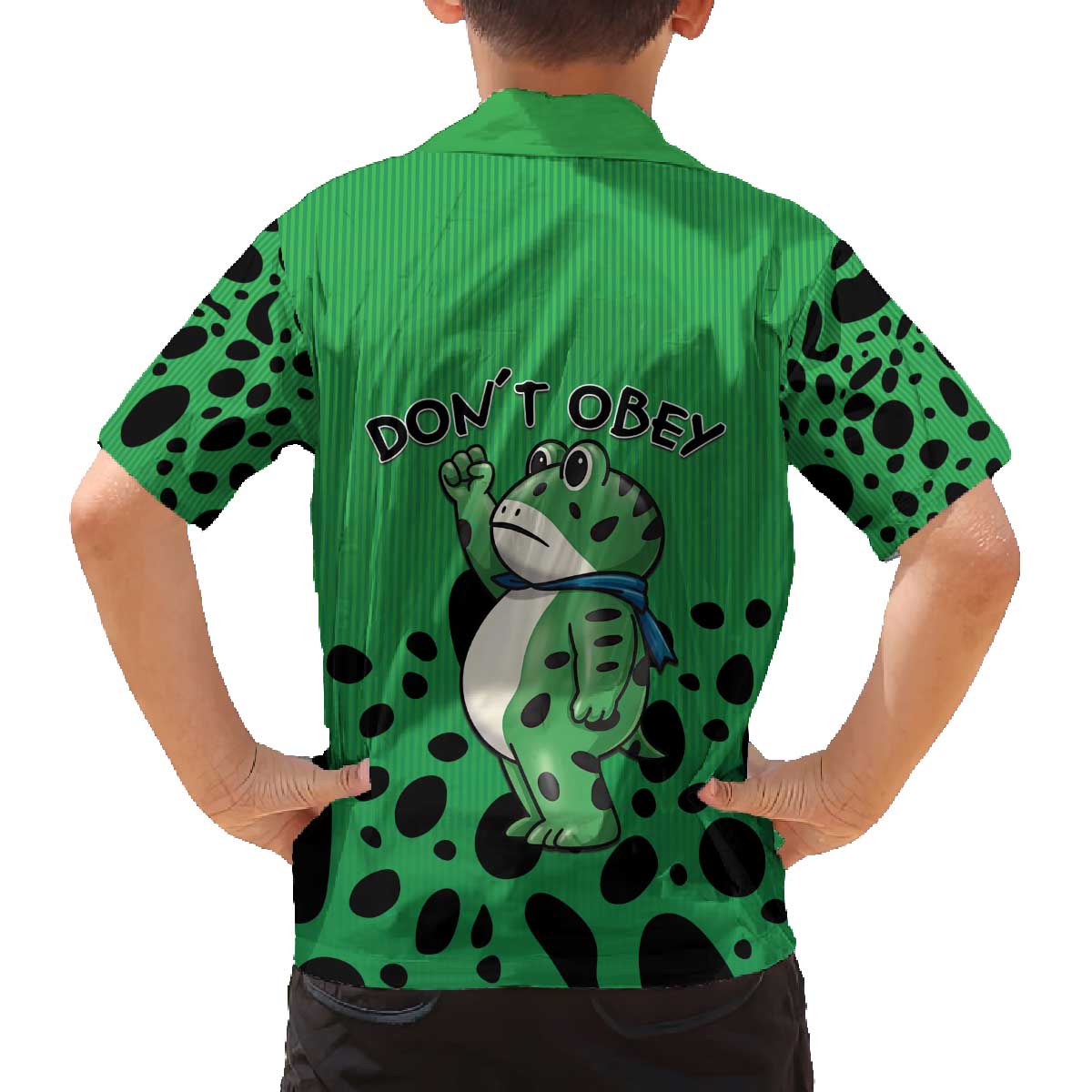 Don't Obey Portland Frog Protest Family Matching Off The Shoulder Long Sleeve Dress and Hawaiian Shirt Anti-Fascism - Wonder Print Shop