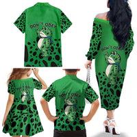 Don't Obey Portland Frog Protest Family Matching Off The Shoulder Long Sleeve Dress and Hawaiian Shirt Anti-Fascism - Wonder Print Shop