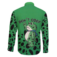 Don't Obey Portland Frog Protest Family Matching Off The Shoulder Long Sleeve Dress and Hawaiian Shirt Anti-Fascism - Wonder Print Shop