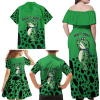 Don't Obey Portland Frog Protest Family Matching Off Shoulder Maxi Dress and Hawaiian Shirt Anti-Fascism - Wonder Print Shop
