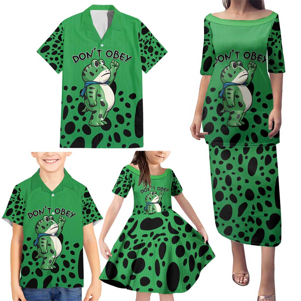 Don't Obey Portland Frog Protest Family Matching Puletasi and Hawaiian Shirt Anti-Fascism - Wonder Print Shop