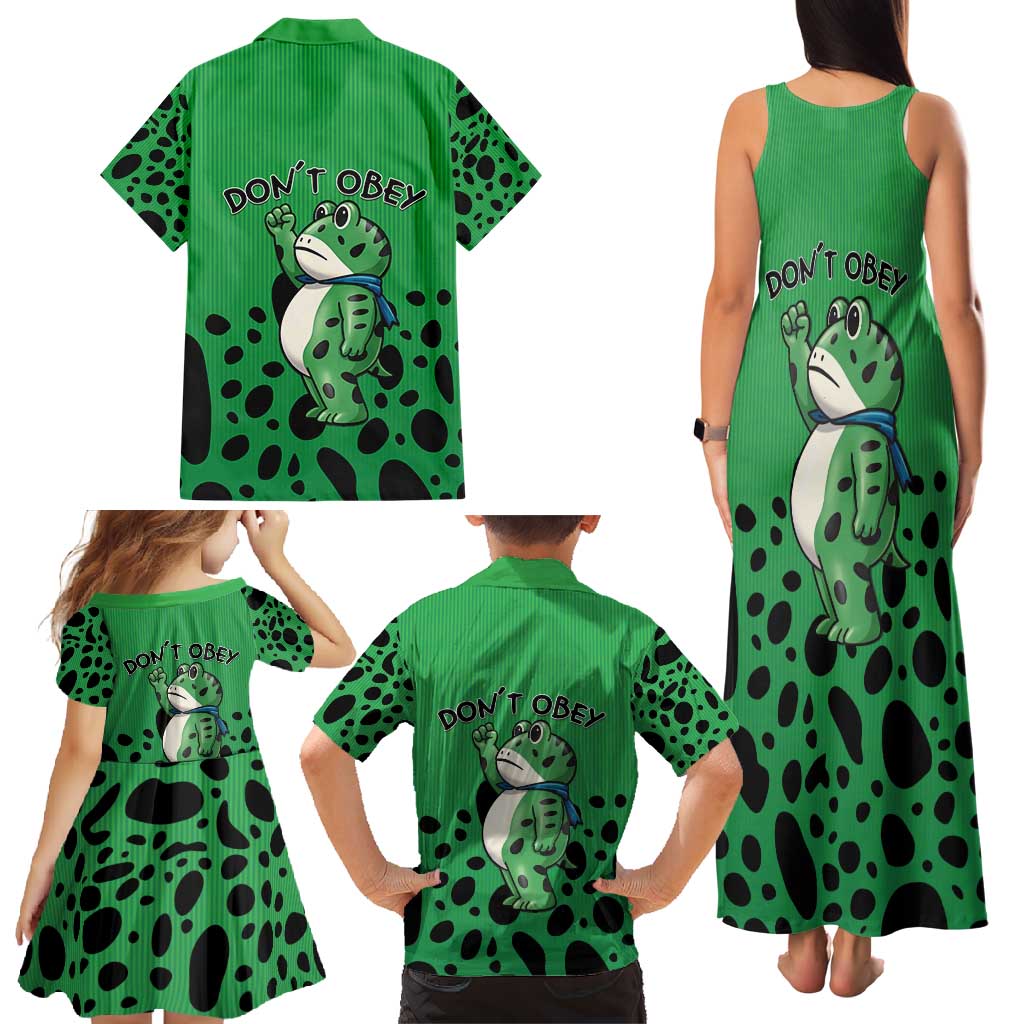 Don't Obey Portland Frog Protest Family Matching Tank Maxi Dress and Hawaiian Shirt Anti-Fascism - Wonder Print Shop