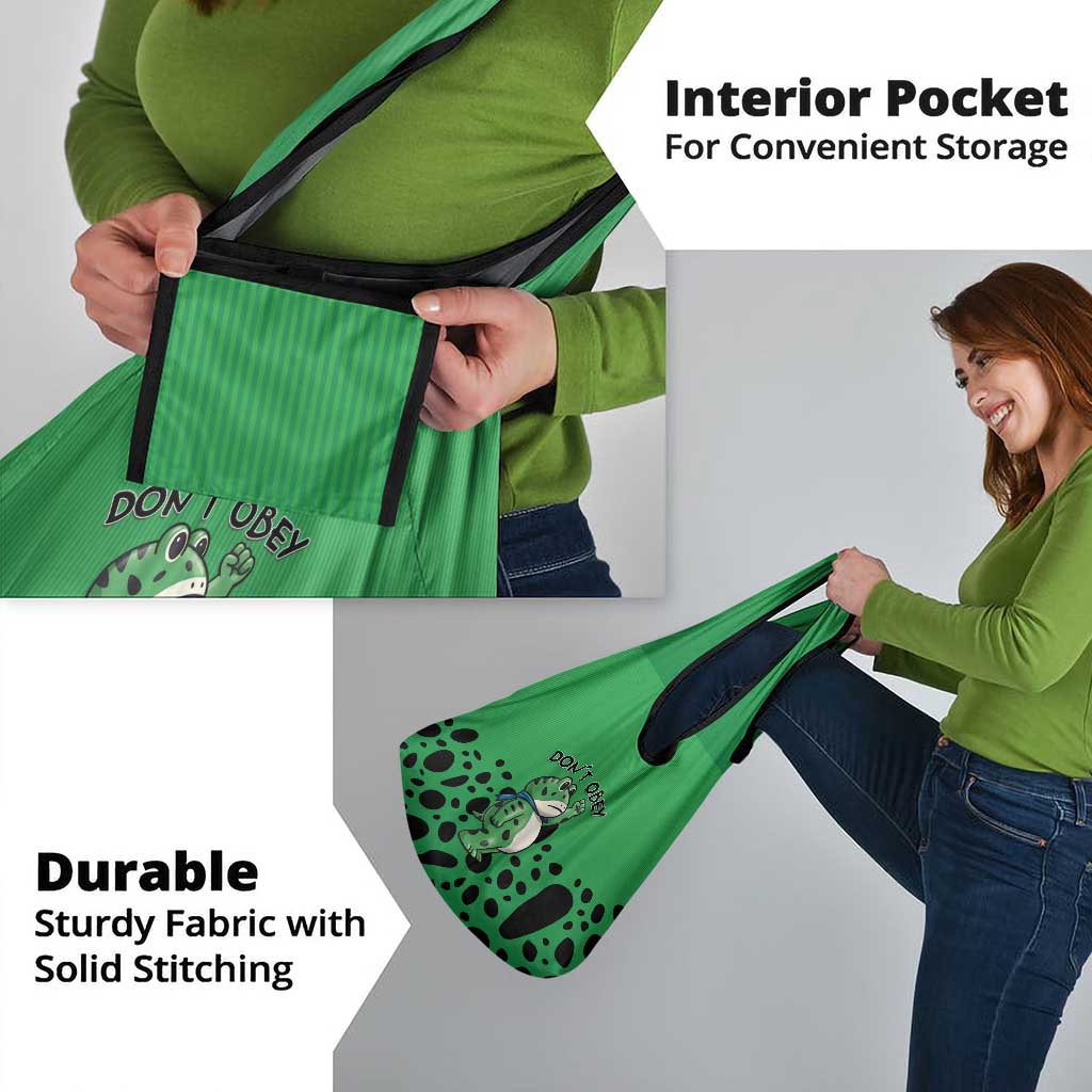 Don't Obey Portland Frog Protest Grocery Bag Anti-Fascism - Wonder Print Shop