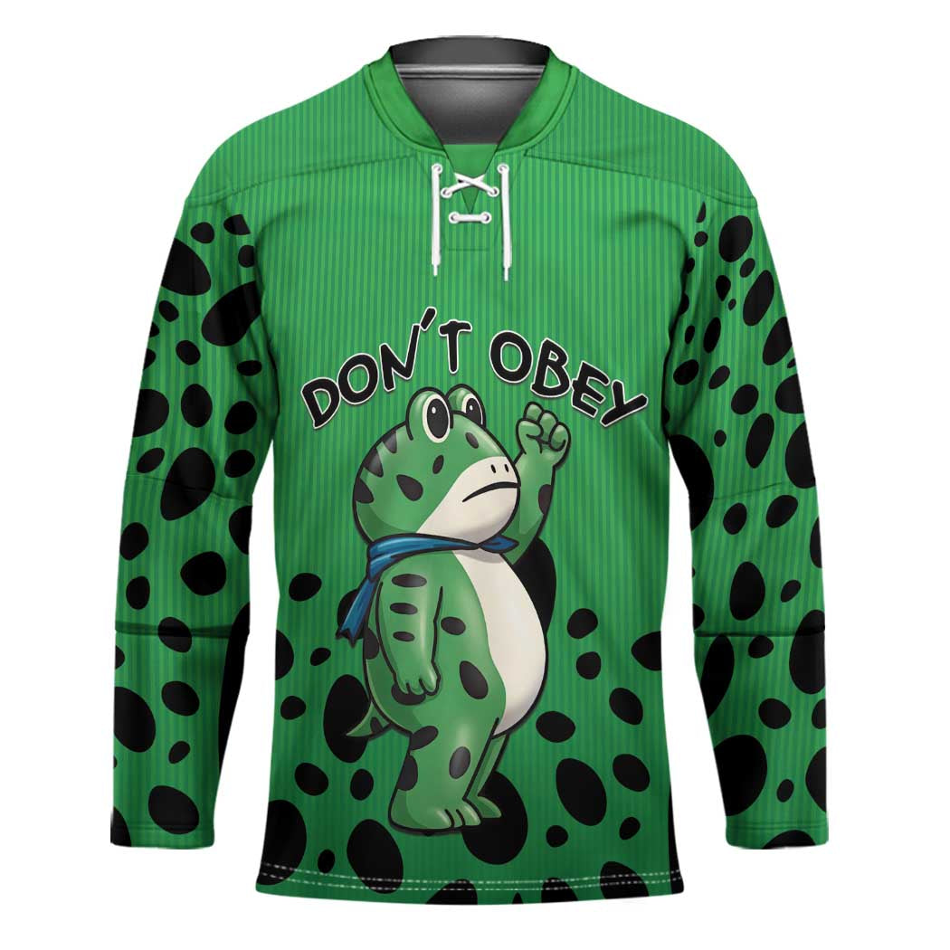 Don't Obey Portland Frog Protest Hockey Jersey Anti-Fascism - Wonder Print Shop