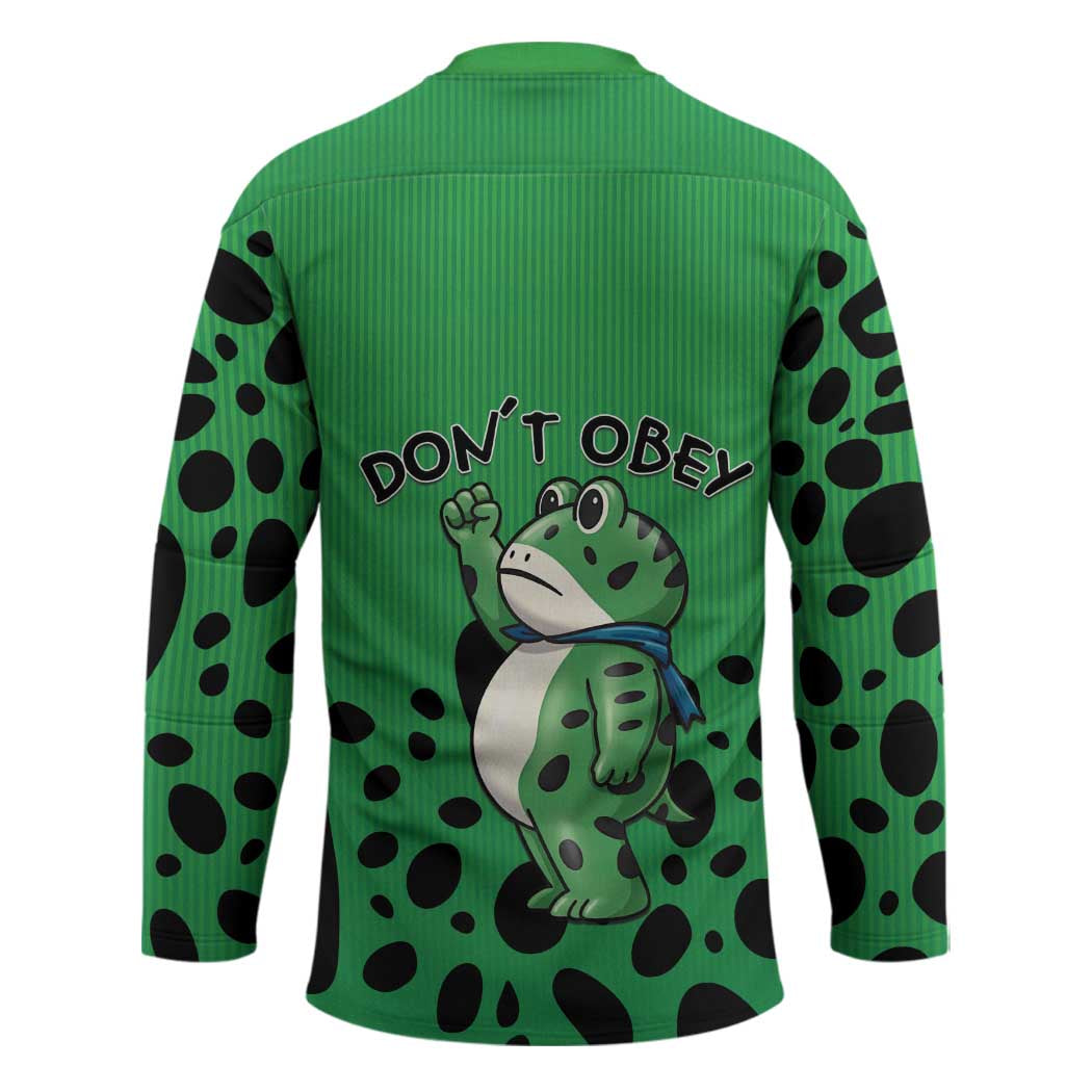 Don't Obey Portland Frog Protest Hockey Jersey Anti-Fascism - Wonder Print Shop