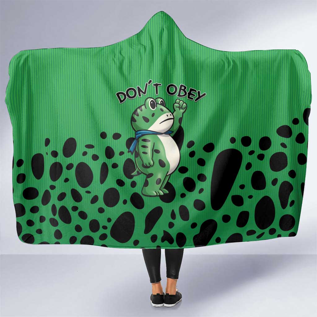 Don't Obey Portland Frog Protest Hooded Blanket Anti-Fascism - Wonder Print Shop