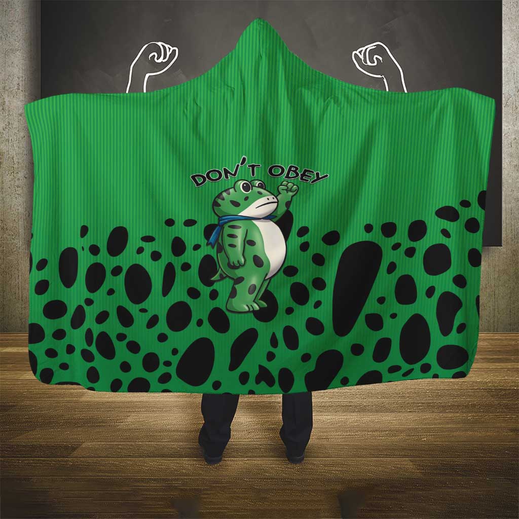 Don't Obey Portland Frog Protest Hooded Blanket Anti-Fascism - Wonder Print Shop