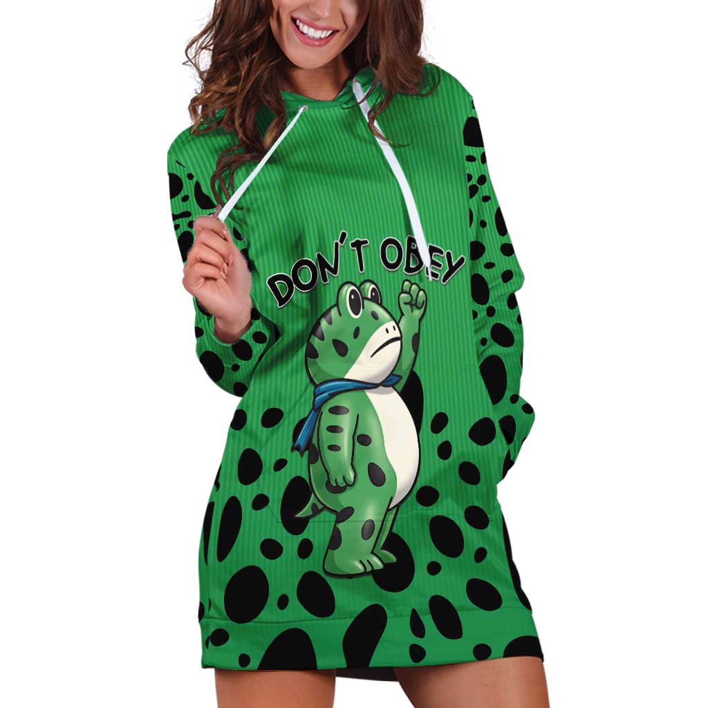 Don't Obey Portland Frog Protest Hoodie Dress Anti-Fascism - Wonder Print Shop