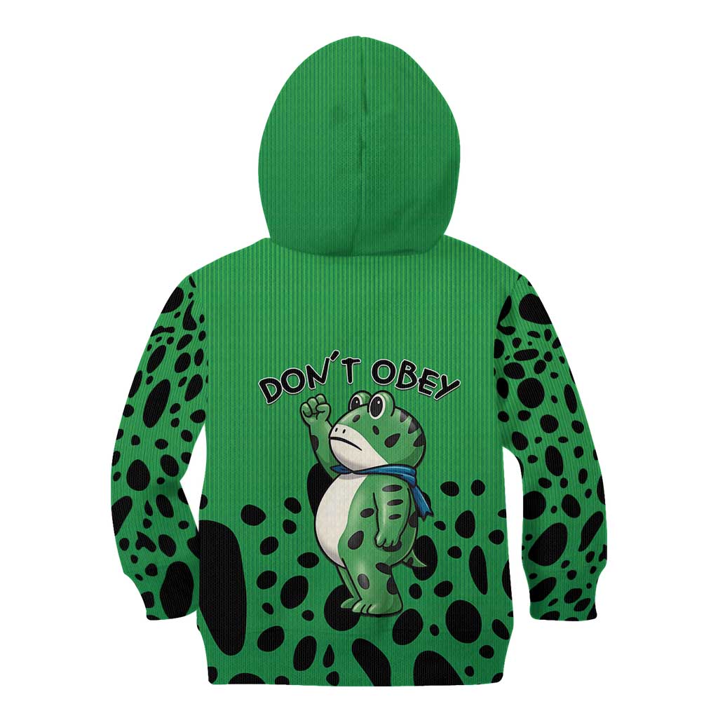 Don't Obey Portland Frog Protest Kid Hoodie Anti-Fascism - Wonder Print Shop