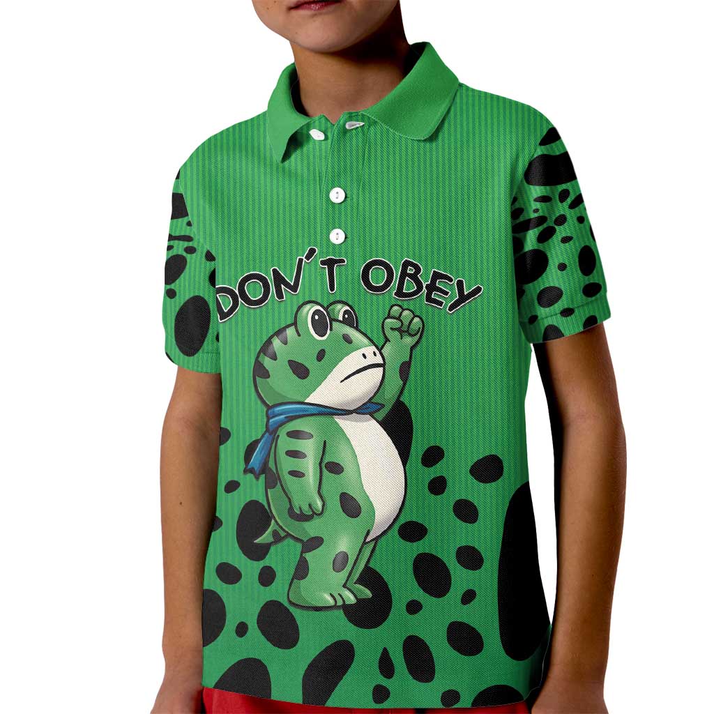 Don't Obey Portland Frog Protest Kid Polo Shirt Anti-Fascism - Wonder Print Shop