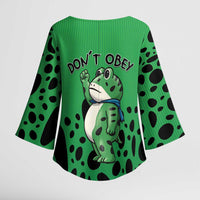 Don't Obey Portland Frog Protest Kimono Sleeve Blouse Anti-Fascism - Wonder Print Shop