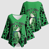 Don't Obey Portland Frog Protest Kimono Sleeve Blouse Anti-Fascism - Wonder Print Shop