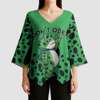 Don't Obey Portland Frog Protest Kimono Sleeve Blouse Anti-Fascism - Wonder Print Shop
