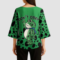 Don't Obey Portland Frog Protest Kimono Sleeve Blouse Anti-Fascism - Wonder Print Shop