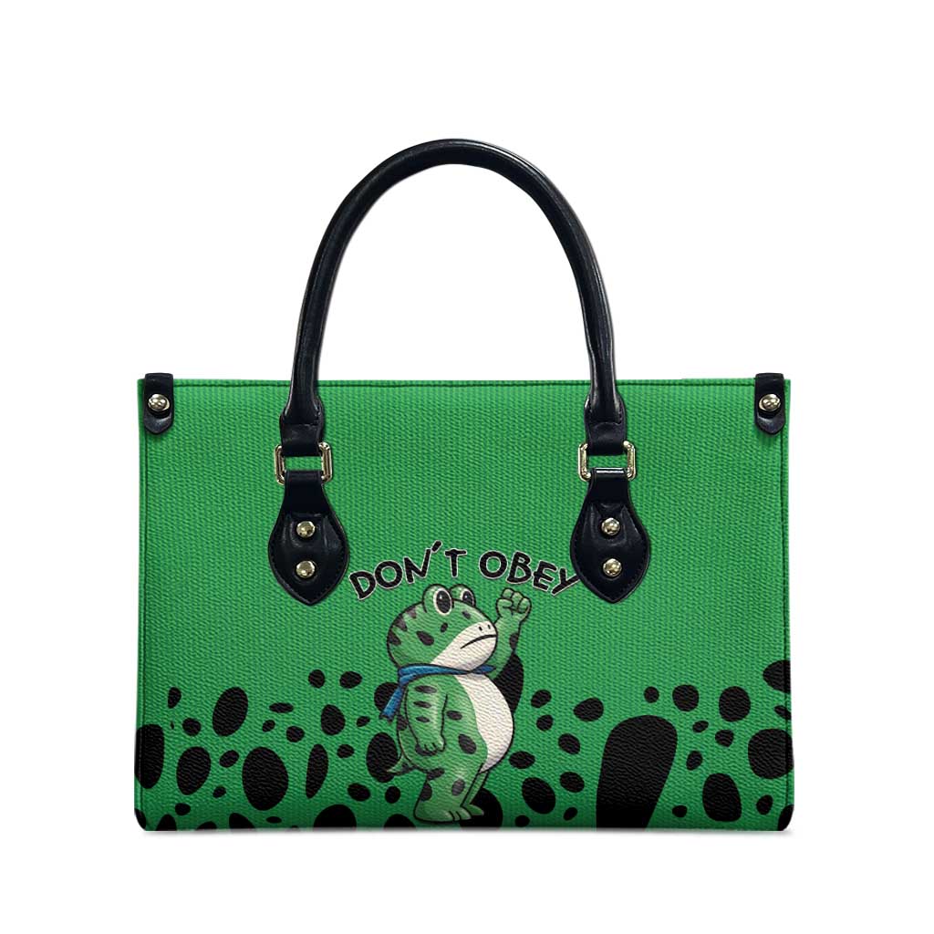 Don't Obey Portland Frog Protest Leather Bag Anti-Fascism - Wonder Print Shop