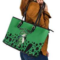 Don't Obey Portland Frog Protest Leather Tote Bag Anti-Fascism - Wonder Print Shop