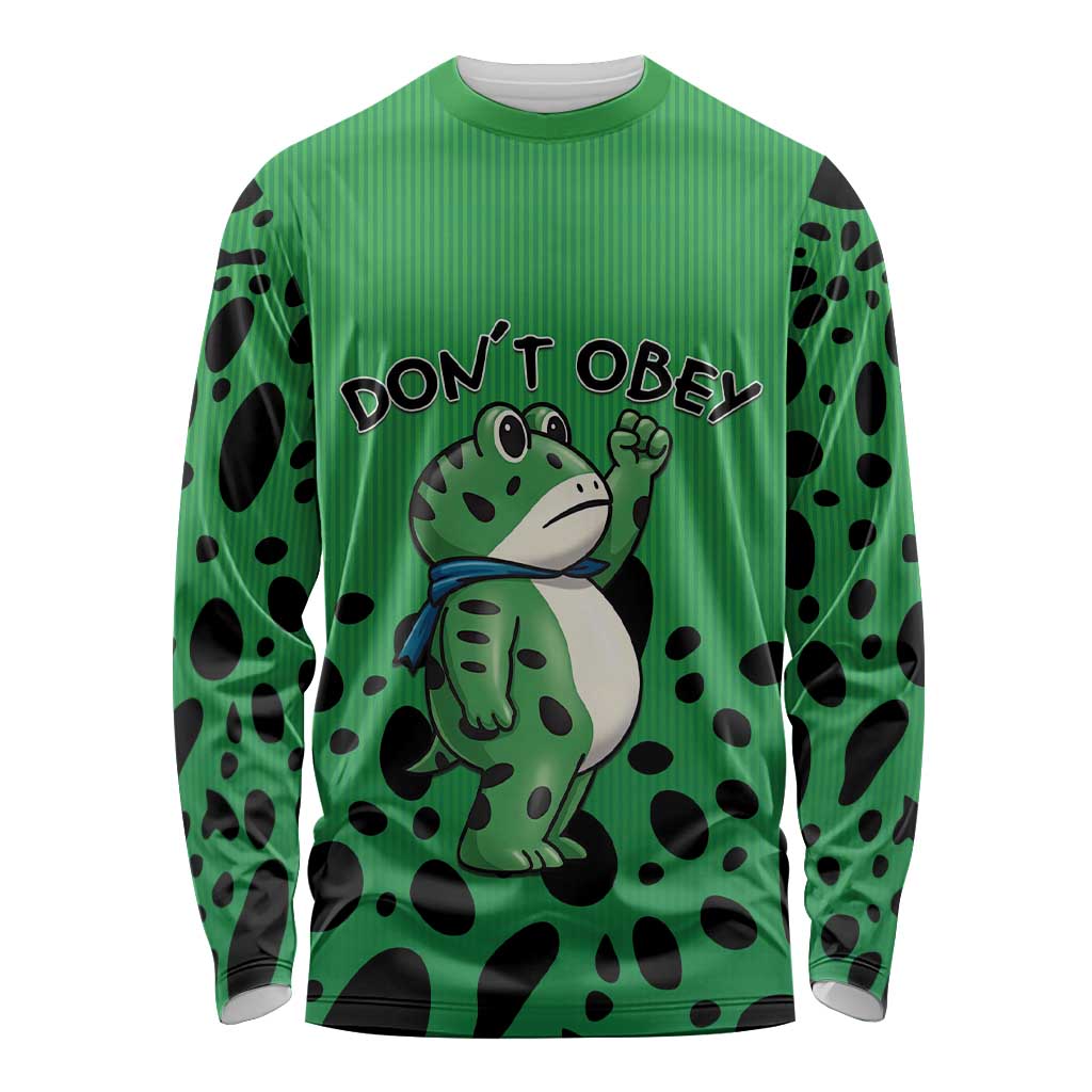 Don't Obey Portland Frog Protest Long Sleeve Shirt Anti-Fascism - Wonder Print Shop
