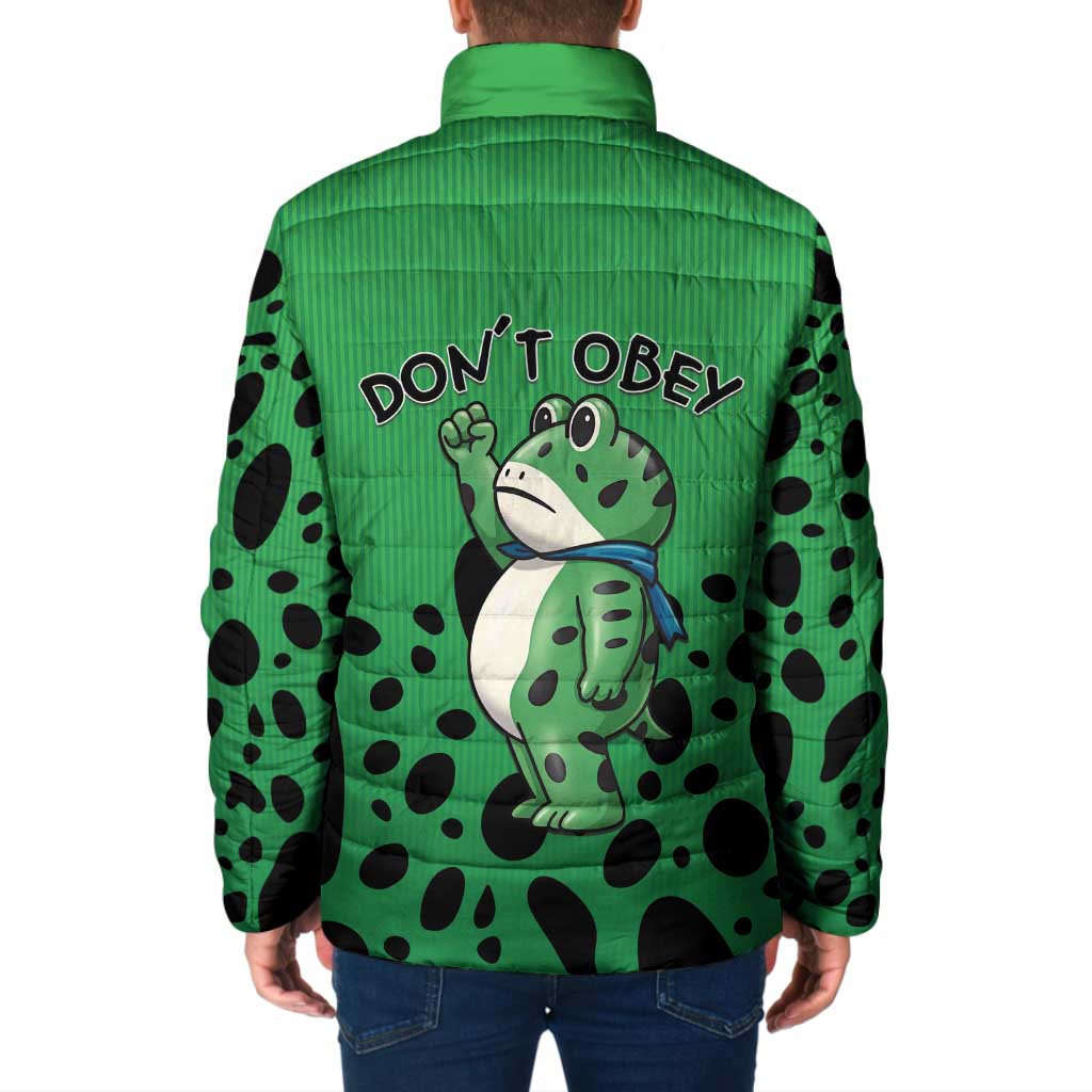 Don't Obey Portland Frog Protest Padded Jacket Anti-Fascism - Wonder Print Shop